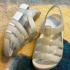 CROCS Shimmering Cream Sandals